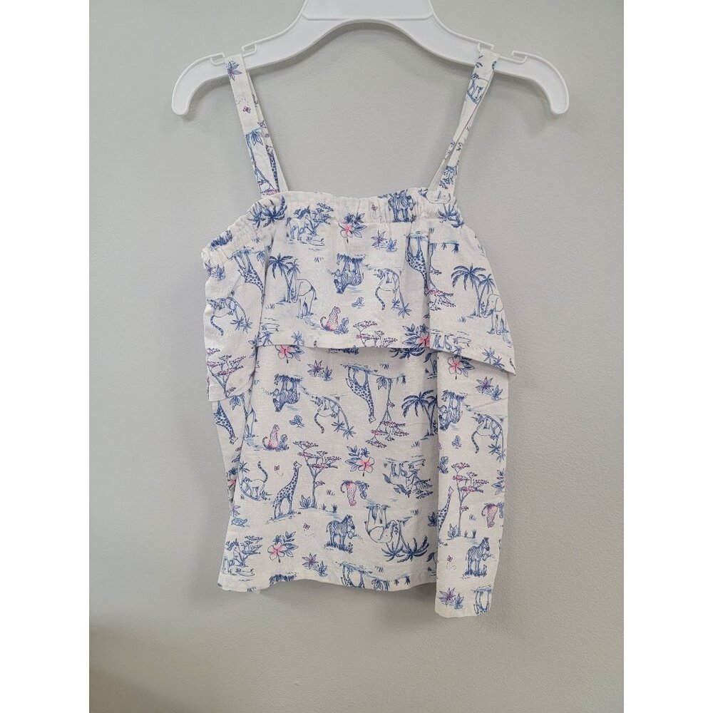 Carters Kids Animal Print Ruffle Top Size 7